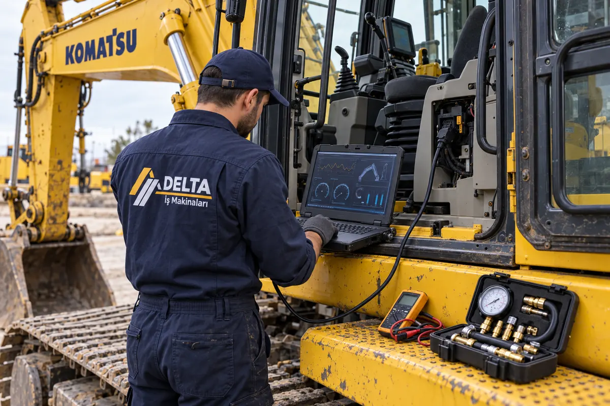 İş makinasında elektronik arıza tespiti